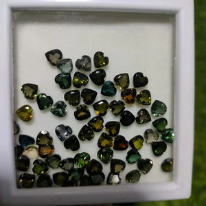 Turmalina verde natural, piedras preciosas facetadas en forma de corazón, turmalina para la fabricación de collares y joyas - Product Image 3