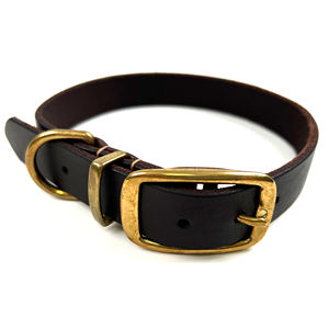 Collar de perro de cuero genuino de alta calidad, capa superior de cuero grueso, Collar de perro, Hardware de lujo, suministros para mascotas, venta al por mayor - Product Image 3