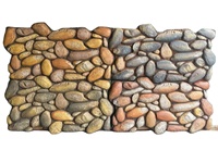 Revêtement mural en pierre artificielle légère de luxe en PU imitation galet, panneaux muraux fins pour appartement
