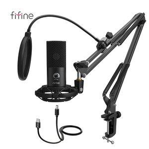 <span class=keywords><strong>Fifine</strong></span> <span class=keywords><strong>T669</strong></span>คอนเดนเซอร์ไมโครโฟน <span class=keywords><strong>USB</strong></span> สำหรับสตูดิโอชุดไมโครโฟนคอมพิวเตอร์พีซีพร้อมขาตั้งปรับได้ - Product Image 1
