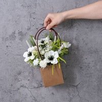 Ensemble de paniers floraux en camélia blanc, décoration artificielle pour mariage, maison, extérieur, bouquet à main, décoration murale