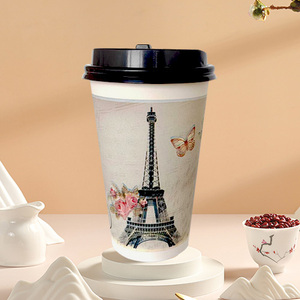 Patrón personalizado <span class=keywords><strong>de</strong></span> alta calidad, recubrimiento <span class=keywords><strong>de</strong></span> impresión a todo color, taza <span class=keywords><strong>de</strong></span> té <span class=keywords><strong>de</strong></span> papel para la leche, taza <span class=keywords><strong>de</strong></span> <span class=keywords><strong>café</strong></span>, tazas <span class=keywords><strong>de</strong></span> papel con logotipo personalizado, 8oz - Product Image 2