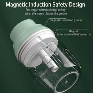 Mini hachoir alimentaire automatique, mixeur rapide, hachoir à viande, presse-ail électrique sans fil USB - Product Image 4