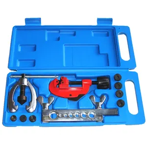 CT-2029AM 3/16-1/2 "자동 수리 도구 HVAC 냉동 구리 튜브 커터 7 구멍 더블 플레어 도구 키트 세트