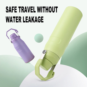 Nueva botella de agua aislada al vacío de acero inoxidable con tapa portátil multifuncional, botella de agua personalizada con tapa y asa - Product Image 3