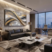 Peinture abstraite texturée 3D peinte à la main sur toile, art mural moderne de luxe en or et gris, grand format, pour la décoration de l'hôtel et du salon