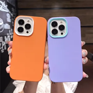 New Arrival 3 in 1 Mobile Phone Cover Case for iPhone 14 Shockproof Tpu Cover Slim Funda Matte Finish Phone Cases for iPhone 15