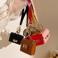 Porte-clés mini sac élégant en cuir PU, breloque mini sac à main, pendentif sac femme, porte-clés personnalisé avec logo, cadeau
