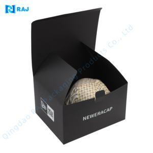 Caja de Embalaje para Gorra de Béisbol de Cartón Negro Impresa Personalizada con Logotipo, Caja de Embalaje Ecológica para Gorra Deportiva con Cierre a Presión - Product Image 2