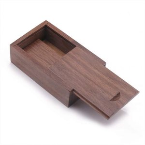 wood craft Wood Gift Box with Sliding Top Discrete Sliding-Lid Wooden Boxes USB Box for Friends