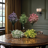 Plante artificielle colorée de haute qualité Bouquet élégant de fleurs et de feuilles artificielles pour les décorations de mariage de Thanksgiving