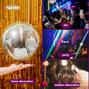 Yachen <span class=keywords><strong>5</strong></span> vòng/phút xoay <span class=keywords><strong>Disco</strong></span> bóng động cơ ánh sáng 12/20cm treo <span class=keywords><strong>Disco</strong></span> gương bóng trang trí cho các bên câu lạc bộ đêm thanh - Product Image 5