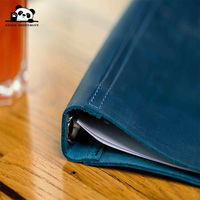 Housse de menu en cuir PU bleu avec logo personnalisé de taille personnalisée, pour les restaurants