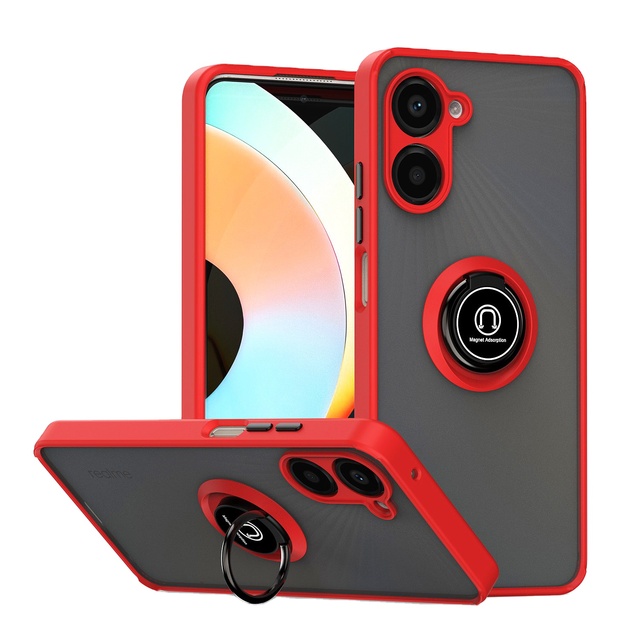 Matte TPU PC Frosted Back Cover With Ring Holder Phone Case for OPPO Realme 10 Pro 5G Phone Case