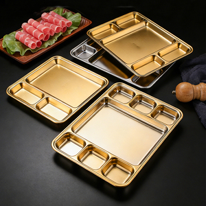 Vajilla Coreana de Acero Inoxidable 304, Rectangular, de Grado Alimenticio, Pulida, Libre de BPA, Apta para Microondas, Plato para Ensalada, Postre, <span class=keywords><strong>Sushi</strong></span> - Product Image 6