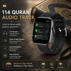 Montre connectée islamique pour le Hajj avec audio du Coran complet, guide du Hajj et de l'Omra, rappel de prière, <span class=keywords><strong>boussole</strong></span> <span class=keywords><strong>Qibla</strong></span> et compteur de Tasbih - Product Image 4