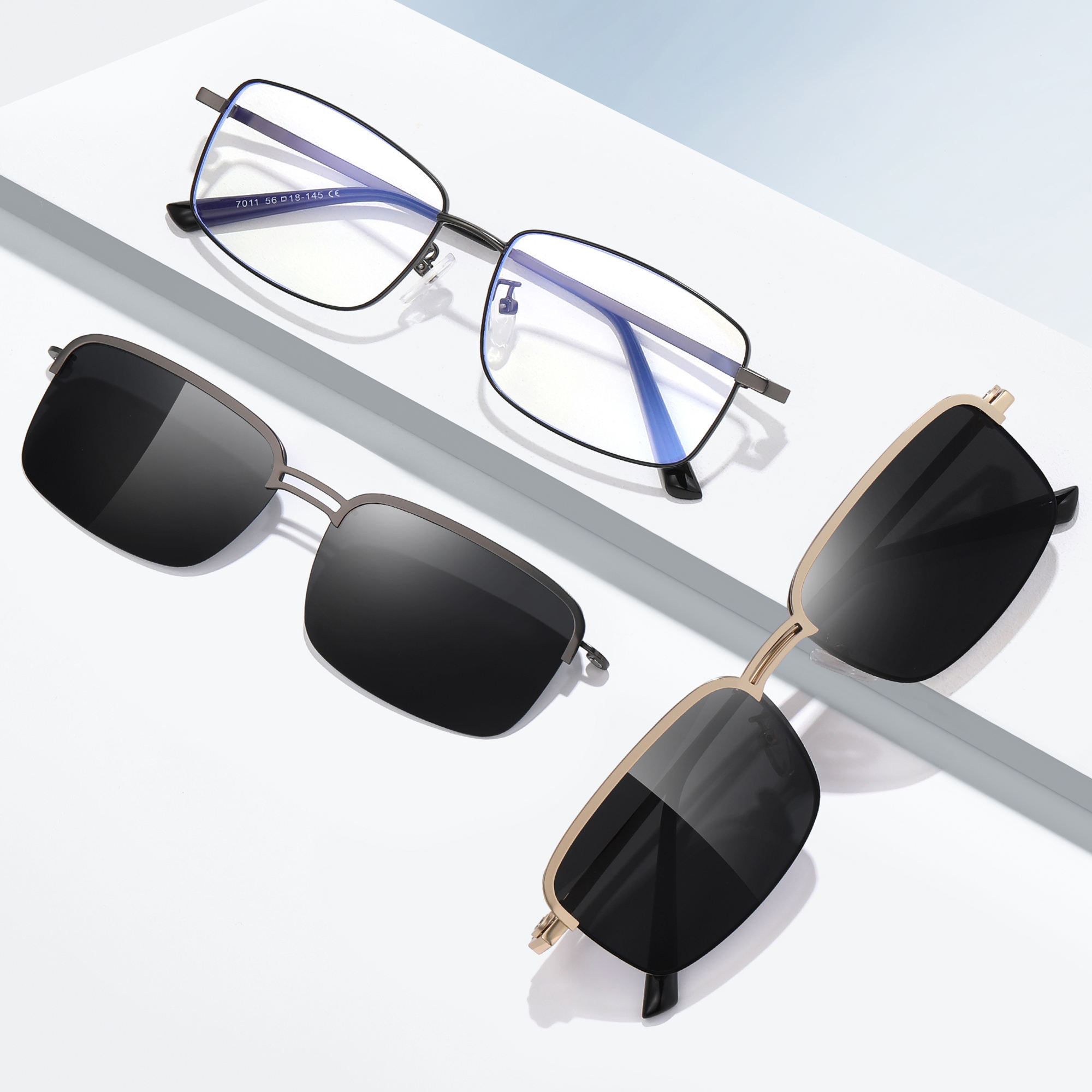 Magnetic Clip on Polarized Fashion Sunglasses in