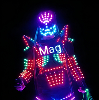 LiqVis Vêtements lumineux LED professionnels rechargeables et personnalisables pour robot marcheur sur échasses, pour spectacles, fêtes et festivals