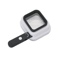 TH-8016 kaca pembesar Led genggam portabel, lampu pembesar mata 10X 15X 20X dengan skala