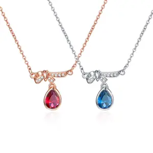 Nouveau collier de coeur de mer de luxe pour femmes avec des larmes de diamant rêves niche lumière clavicule chaîne pendentif accessoire conception