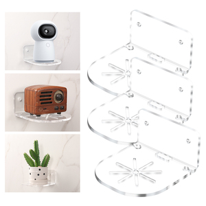 Прямая Продажа с фабрики, портативный настенный акриловый прозрачный плавающий кронштейн для полок с наноклеевым клеем и винтами - Product Image 5
