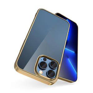 <span class=keywords><strong>Coque</strong></span> de téléphone portable rigide avec cadre galvanisé pour <span class=keywords><strong>iPhone</strong></span> 15 6.1 pouces 14 Plus 13 <span class=keywords><strong>11</strong></span> 12 Pro Max <span class=keywords><strong>coque</strong></span> <span class=keywords><strong>transparente</strong></span> mince - Product Image 2