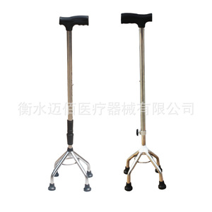 Canne à quatre pieds en acier inoxydable Hengmaibai, hauteur réglable, antidérapante, aide à la marche pour personnes âgées, bâton de soutien - Product Image 4