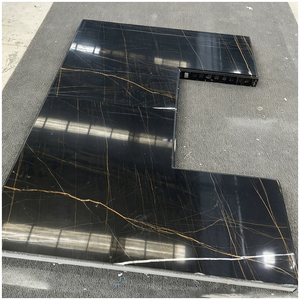 Plans de travail de cuisine en marbre noir et or <span class=keywords><strong>Sahara</strong></span> Noir de luxe pour mansions, villas et penthouses - Product Image 5