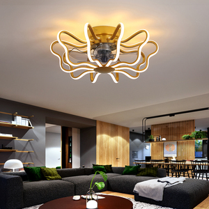 High Quality 6-Speed Modern Iron LED Pendant Low Profile <b>Ceiling</b> <b>Fan</b> DC Motor <b>Remote</b> <b>Control</b> Energy-Saving Dimmable Living Room - Product Image 6