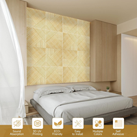 Panneaux acoustiques muraux en fibre de polyester PET, rainurés CNC, imprimés avec un motif bois UV, panneaux décoratifs absorbants le son