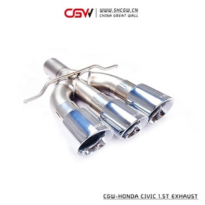 Pabrikan Cina Ujung Serat Karbon Tiga 304 Baja Tahan Karat dengan Katup Listrik untuk Honda CIVIC 1.5T Generasi Ke-10 - Product Image 4