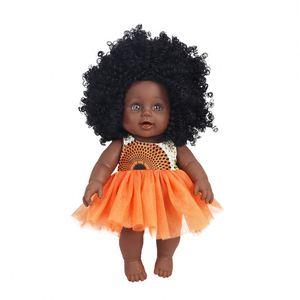 Fabricant chinois, vente en gros, poupée noire en plastique souple, cheveux bouclés, modèle éducatif pour filles africaines, jouet de mode, 30 cm, pour enfants - Product Image 3