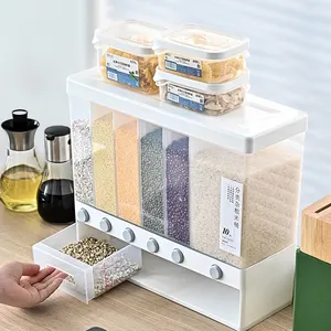 Kitchen Multipurpose Sealed Grain Rice Dispenser Container Transparent Cereal Storage Box