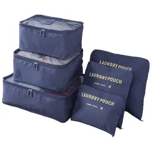6 pezzi set borsa da viaggio borsa da viaggio imballaggio per bagagli borsa da viaggio set per vestiti organizzatore ordinato sacchetto per biancheria in rete