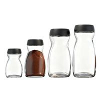 Frasco de Vidrio Transparente para Café de 50g 100g 200g al por Mayor, Tapa de Plástico Negra, Envase Clásico Vacío para Café Instantáneo, para Galletas y Azúcar