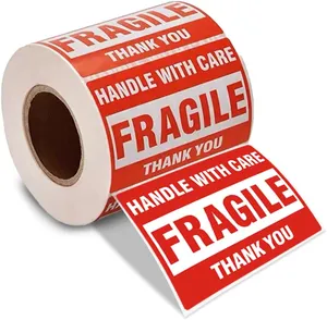 Waterproof Fragile Sticker Vinyl Labels Fragile Handle with Care Sticker Warning Label