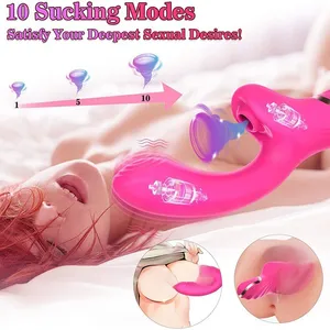 Silicone Sucking Vibrating Massage G Spot Clitoral Stimulation Female Masturbation Dildo Rabbit Vibrator