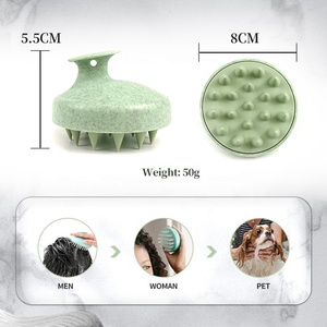 Cepillo de Masaje para el Cabello de Paja de Trigo con Logotipo Personalizado, Cepillo para el Cuidado del Cuero Cabelludo con Silicona Suave - Product Image 4