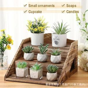 Wooden <b>Display</b> <b>Rack</b> 3 Tier For Succulents Candles Soaps Cupcakes Desktop Organizer Indoor Use - Product Image 1