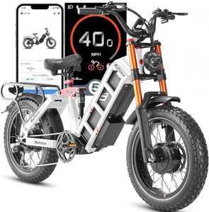 Bicicleta eléctrica eAhora Juliet Pro 2 con batería de litio de 52V 70Ah, suspensión hidráulica ajustable con recorrido de 100 mm, luz de freno delantera y trasera. - Product Image 4