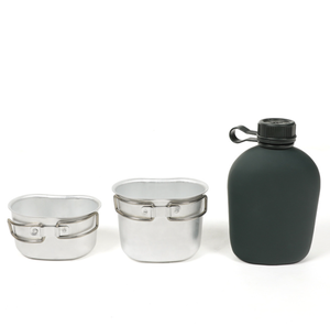 Outdoor Camping Tactical Aluminum Food Container <b>Mess</b> Tin Water Drinking Aluminum Mugs Bottle Water Canteen 3 PCS <b>KIT</b> - Product Image 4