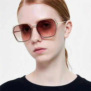 Lunettes de soleil tendance 2021, grandes montures personnalisées, UV400, lunettes de soleil carrées surdimensionnées pour femmes 2021 - Product Image 1