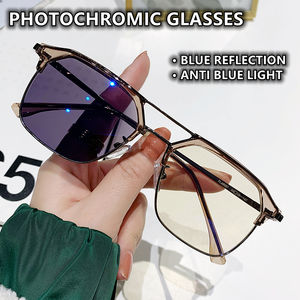 Lunettes photochromiques irrégulières noires sourcils argentés lunettes photogray <span class=keywords><strong>anti</strong></span> <span class=keywords><strong>reflet</strong></span> pour femme <span class=keywords><strong>anti</strong></span> uv400 nouvelles lunettes de lumière bleue - Product Image 4