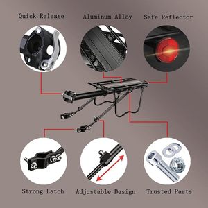 Portabultos Trasero de Liberación Rápida para Bicicleta, de Aleación de Aluminio, para Asiento Trasero - Product Image 1