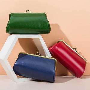Bolsos de Mano Elegantes de Cuero Andong para Mujer, Bolsos de Cuero Vacuno Genuino, Bolsos de Mano Vintage para Mujer, Bolsos de Clip Casuales para Fiesta 9172 - Product Image 1