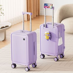Maleta de mano Lilac de 20 pulgadas para PC con portavasos y candado de combinación para viajes de ocio - Product Image 1