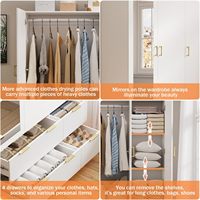 Armoire moderne de style australien avec lumières LED, portes miroir et 6 tiroirs