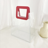 Sac de shopping en PVC transparent prêt à expédier, sac fourre-tout, sacs à main bon marché pour filles, MOQ 1 pièce