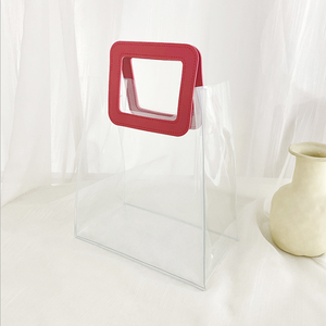 Готовая к отправке прозрачная сумка для покупок из ПВХ, сумка-тоут, дешевые сумки для девочек, минимальный заказ 1 шт. - Product Image 2