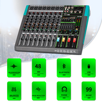 Console de Mixage Audio Professionnelle PA8 avec Connexion USB, 256 Effets de Réverbération Intégrés et 8 Canaux